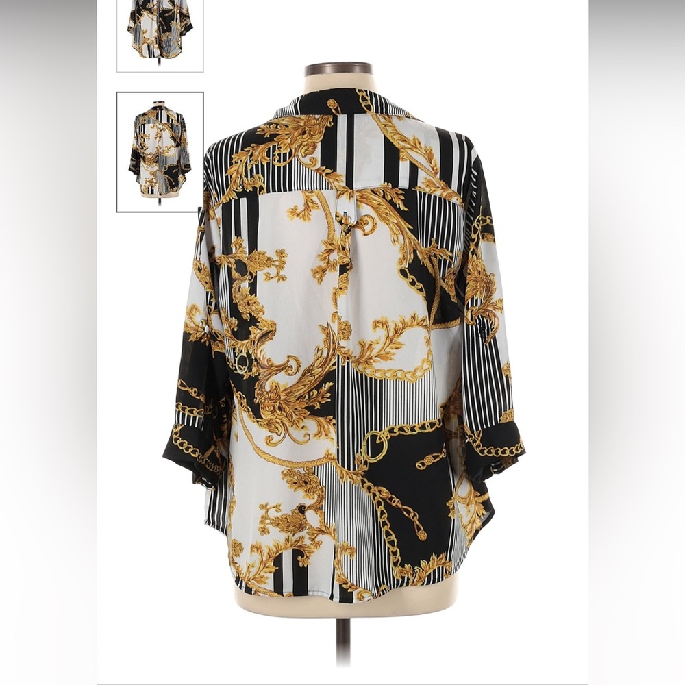 Torrid - Georgette Button-Down Chain Stripe Pullo… - image 5